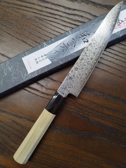 Misuzu Hamono AUS10 Damascus Petty 150 mm VT42-H8