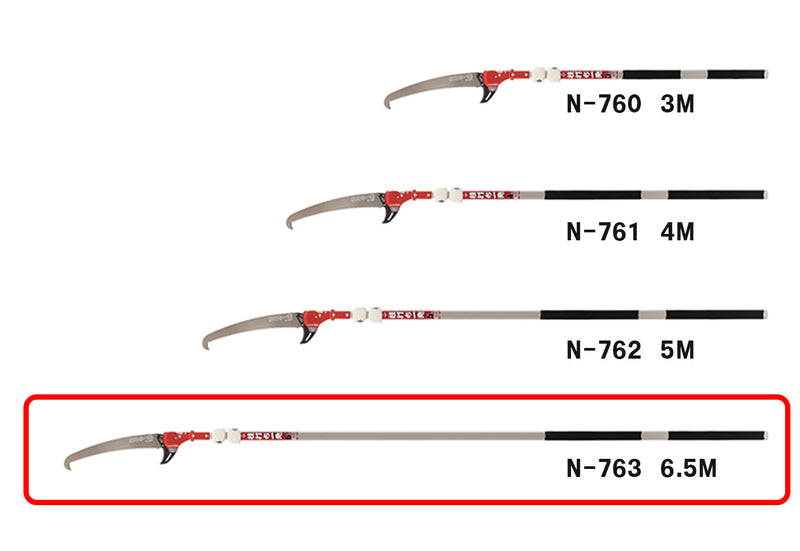 Nishigaki 7 steps High Branch Saw Carbon Steel 2.4-6.5 m N-763