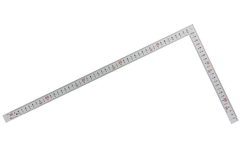 SHINWA 10450 Carpenter's Square Wide Hard Chrome Finish 50 cm with 8 Scales cm Notation
