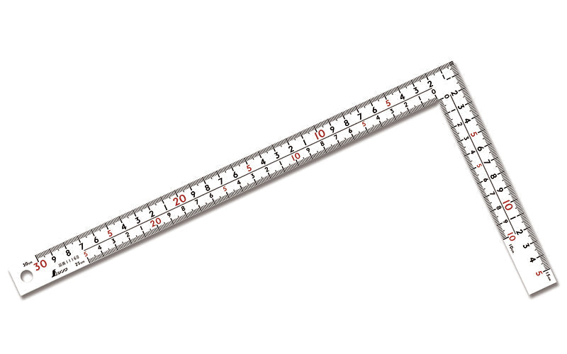 SHINWA 11160 Carpenter's Square Wide White 30 cm with 8 Scales