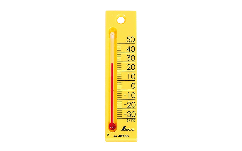 SHINWA 48706 Thermometer "Petit Thermo Square" Vertical 12 cm Yellow