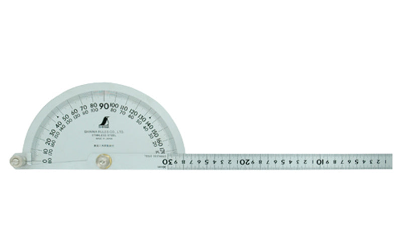 SHINWA 62898 Protractor Hard Chrome Finish No.300 Diameter 210 30 cm