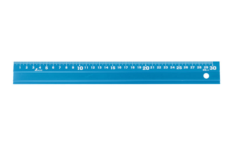 SHINWA 65415 Aluminum Rule with Non-slip Pad 30 cm Blue
