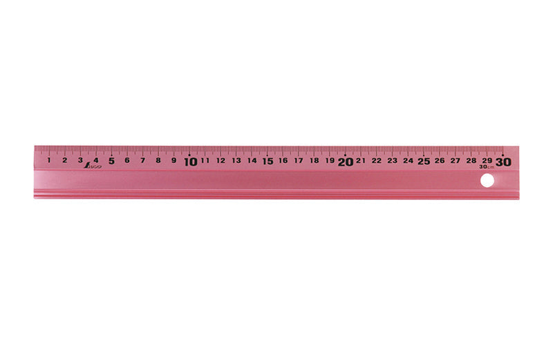 SHINWA 65416 Aluminum Rule with Non-slip Pad 30 cm Pink