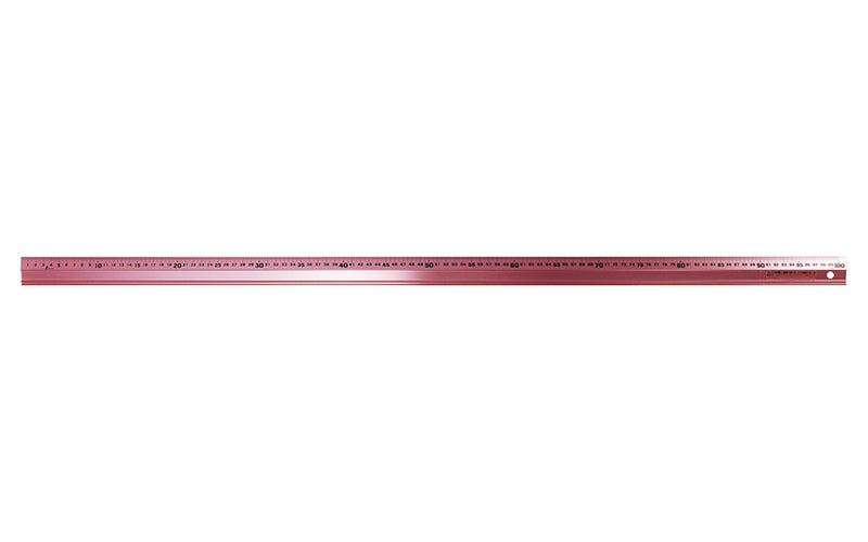 SHINWA 65443 Aluminum Rule with Non-slip Pad 1 m Pink