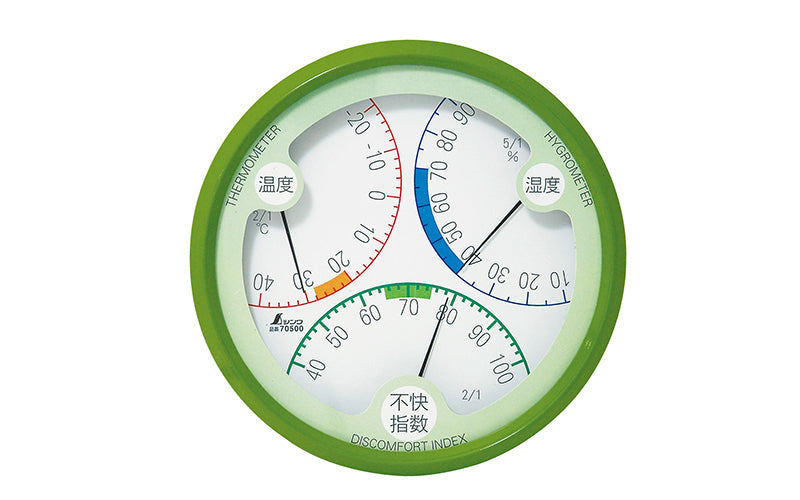 SHINWA 70500 Thermo/Hygrometer and Discomfort Index Meter R-2 Green