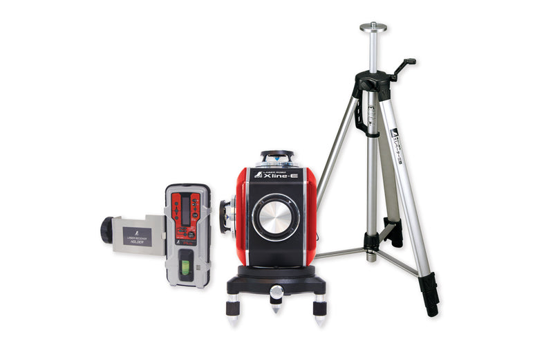 SHINWA 71619 Laser ROBO X line-E Red with Receiver and Tripod