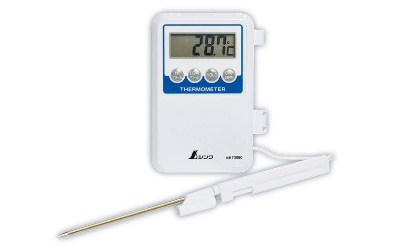 SHINWA 73080 Waterproof Digital Thermometer with Remote Probe H-1