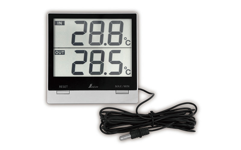SHINWA 73118 Digital Thermometer Smart C Maximum and Minimum for Indoor and Outdoor with Waterproof Outside Sensor