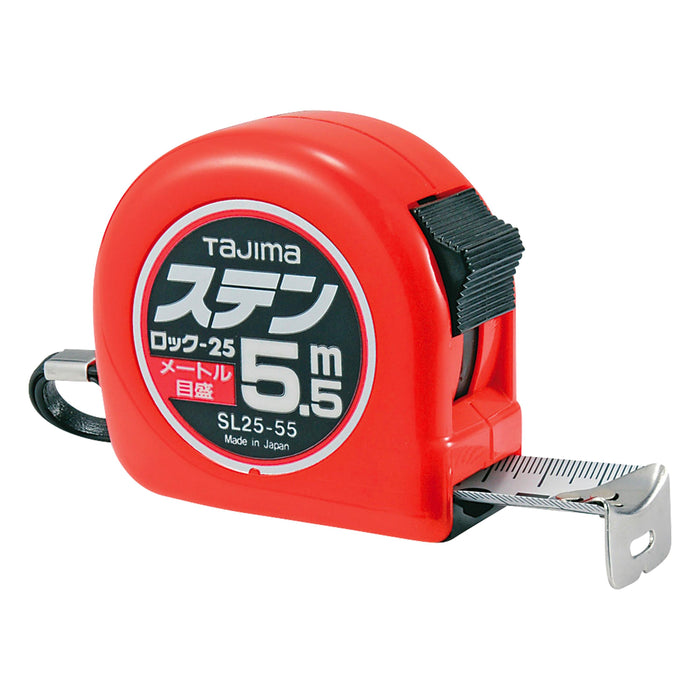 TAJIMA SL25-55BL Stainless Lock-25 5.5m Metric Scale