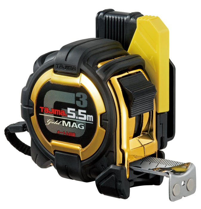 TAJIMA SFG3GLM25-55BL G3 Gold Lock Magnet Claw 25 5.5m Metric Scale w/Holder
