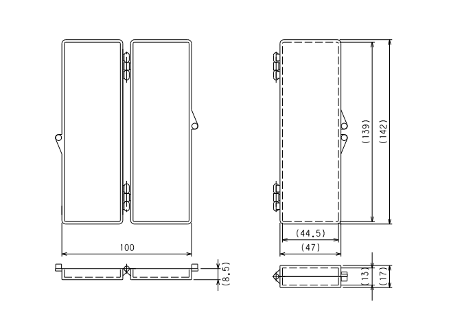 TRUSCO Clear Parts Case L142mm TPC-CL-S