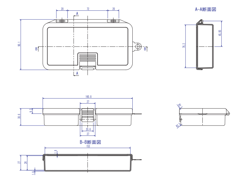 TRUSCO Parts Case L161mm TPC-OM