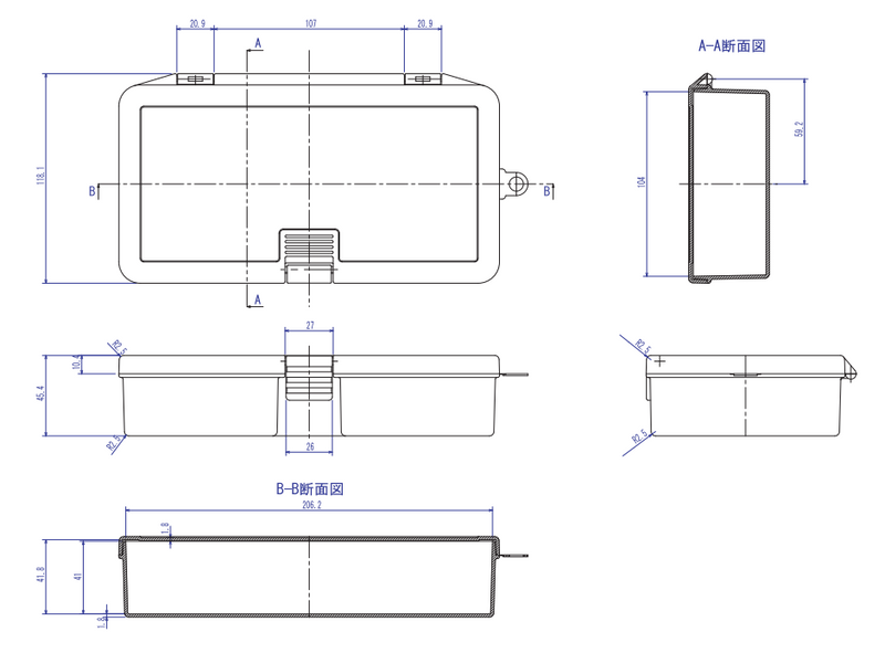 TRUSCO Parts Case L186mm TPC-OLL