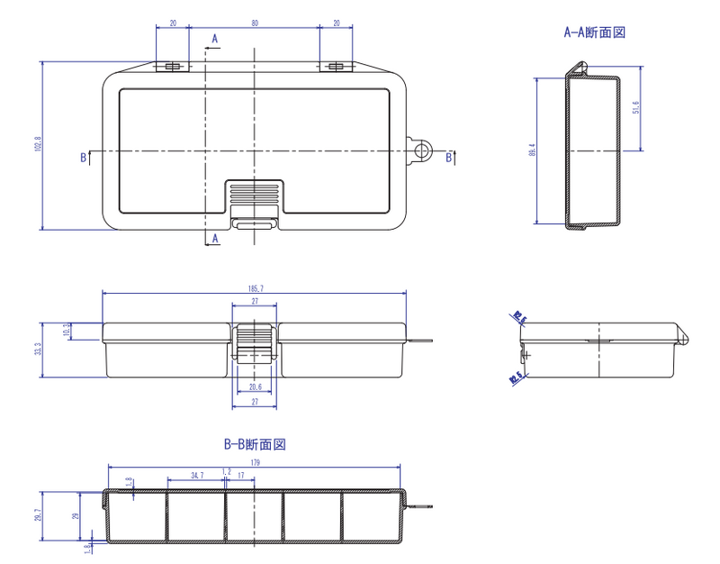 TRUSCO Parts Case L186mm TPC-O5L