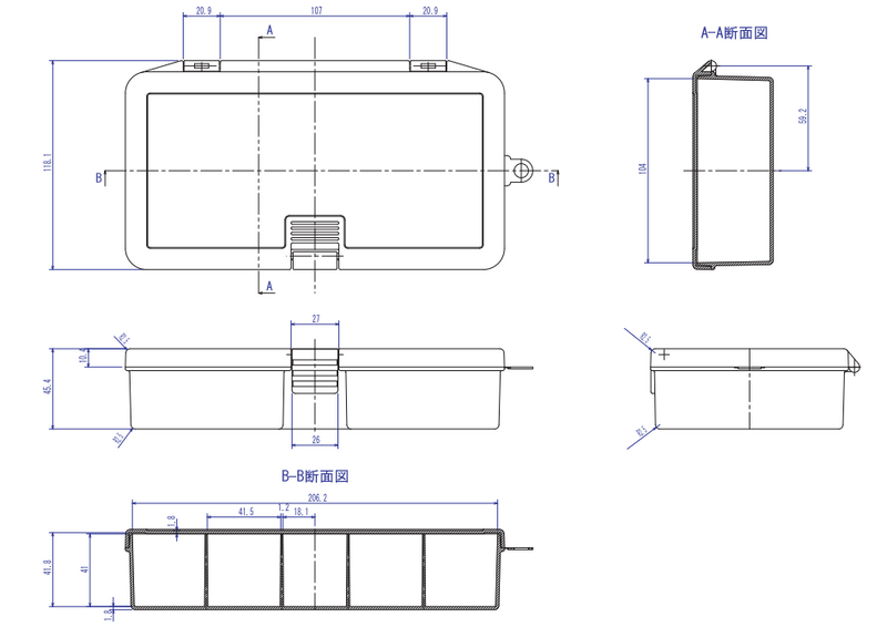 TRUSCO Parts Case L214mm TPC-O5LL