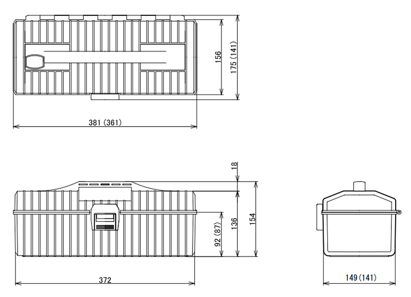 TRUSCO Plastic Tool Box YP-350-B